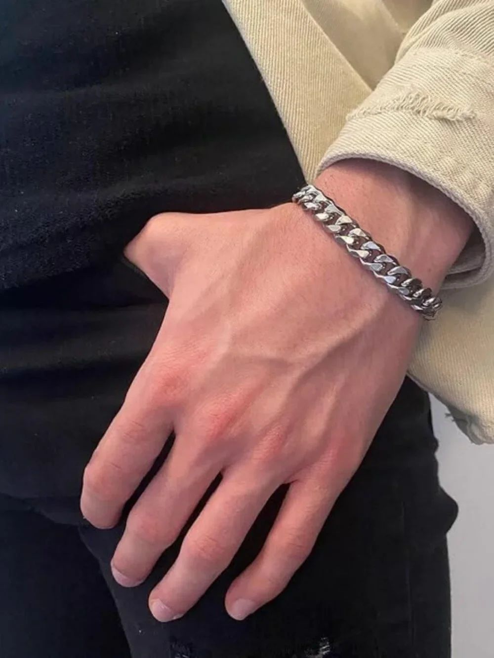 Sterling Silver Cuban Link Chain Bracelet - 3mm, 5mm, 8mm Adjustable Jewelry
